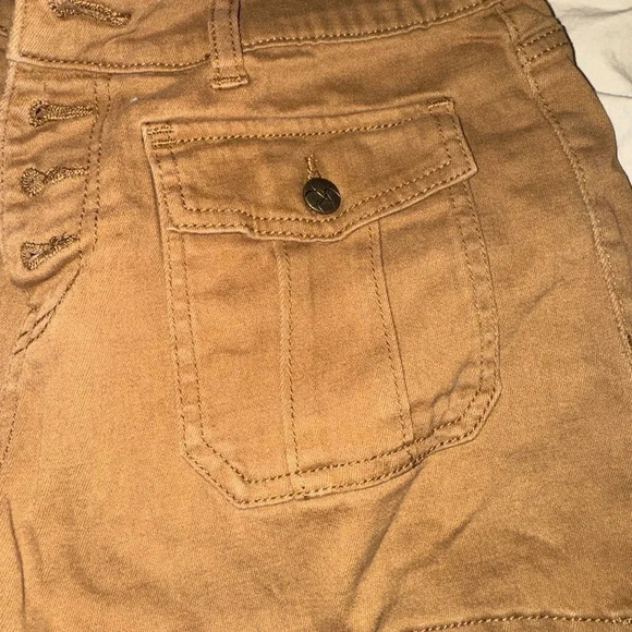 JESSICA SIMPSON INFINITELY IGH WAISTED BROWN KAHKI BUTTON FLY 4 POCKET SHORTS 6 - Picture 8 of 11